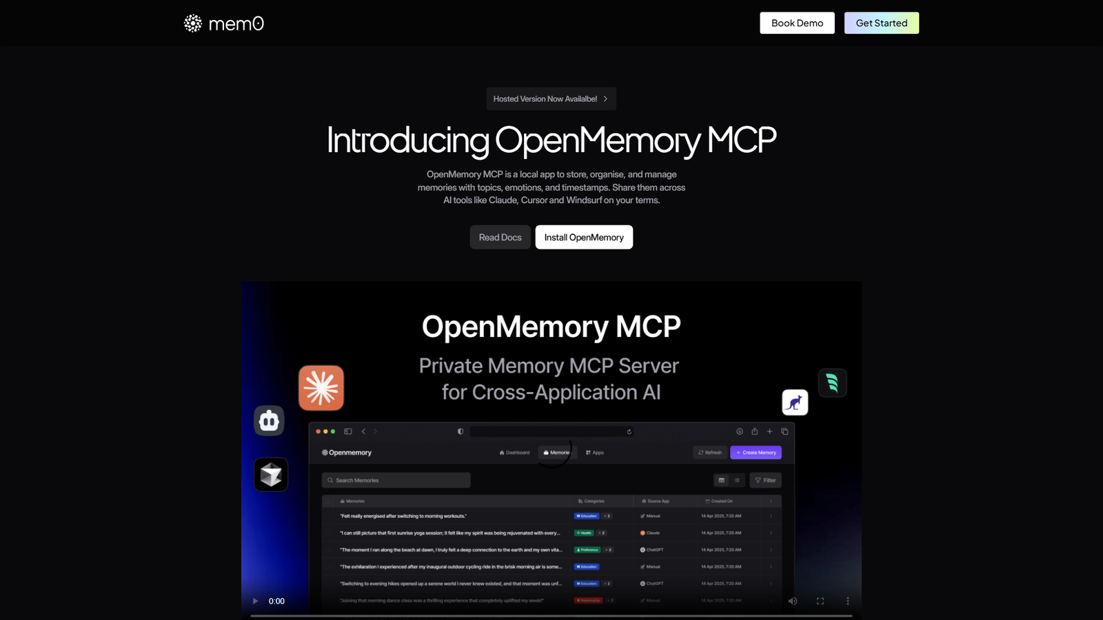 OpenMemory MCP Screenshot