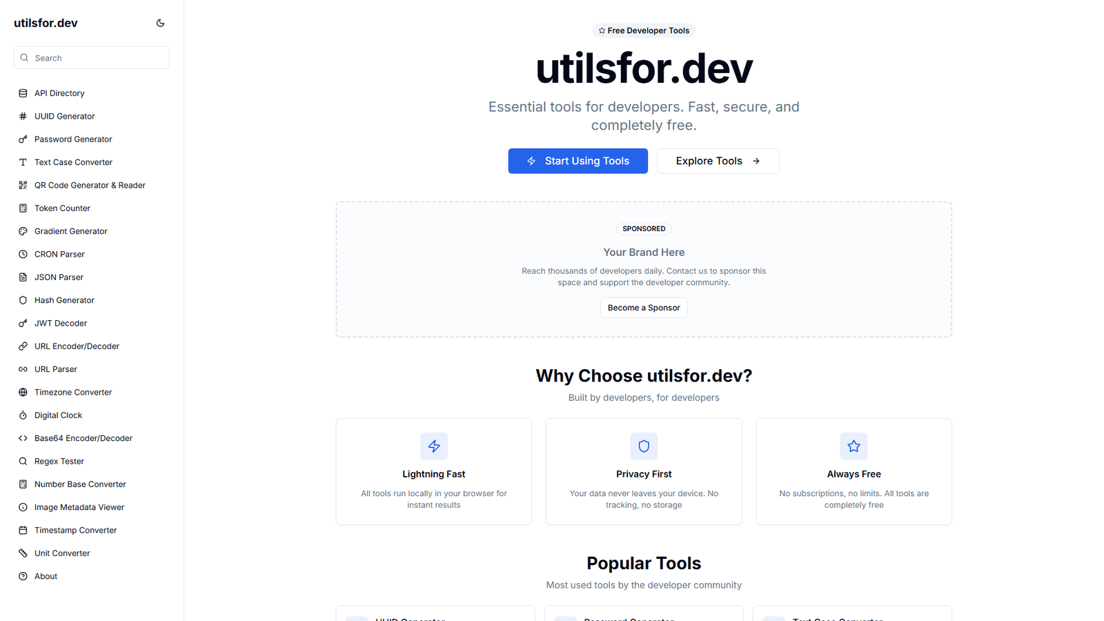utilsfor.dev Screenshot