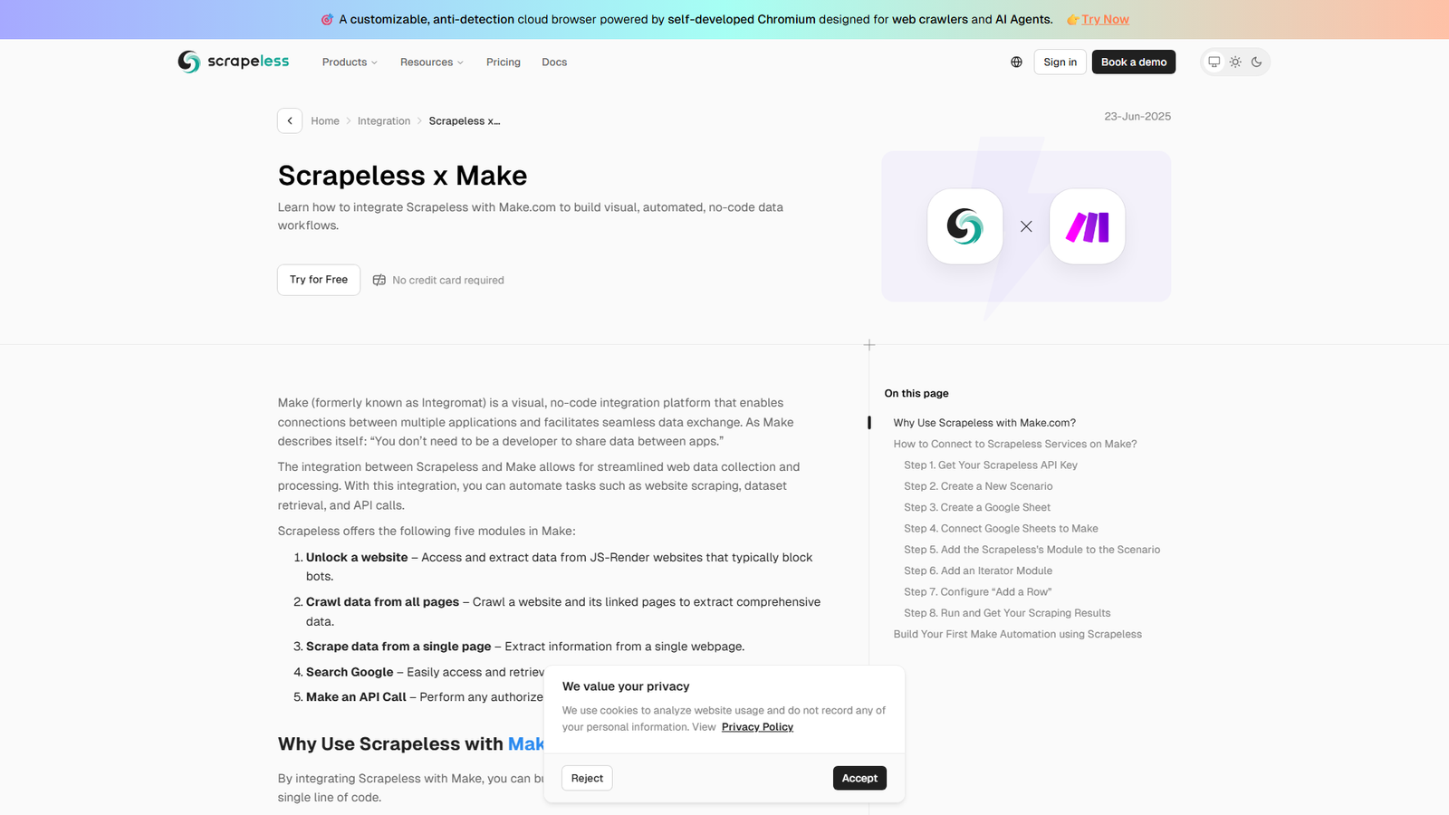 Scrapeless–Make.com Integrations Screenshot