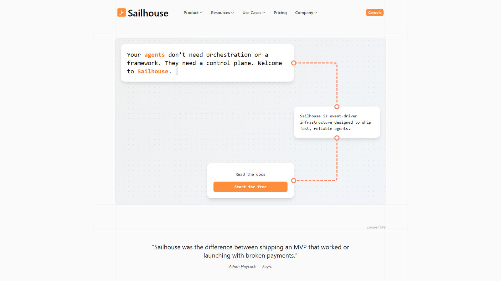 Sailhouse - Agent Control Plane Screenshot
