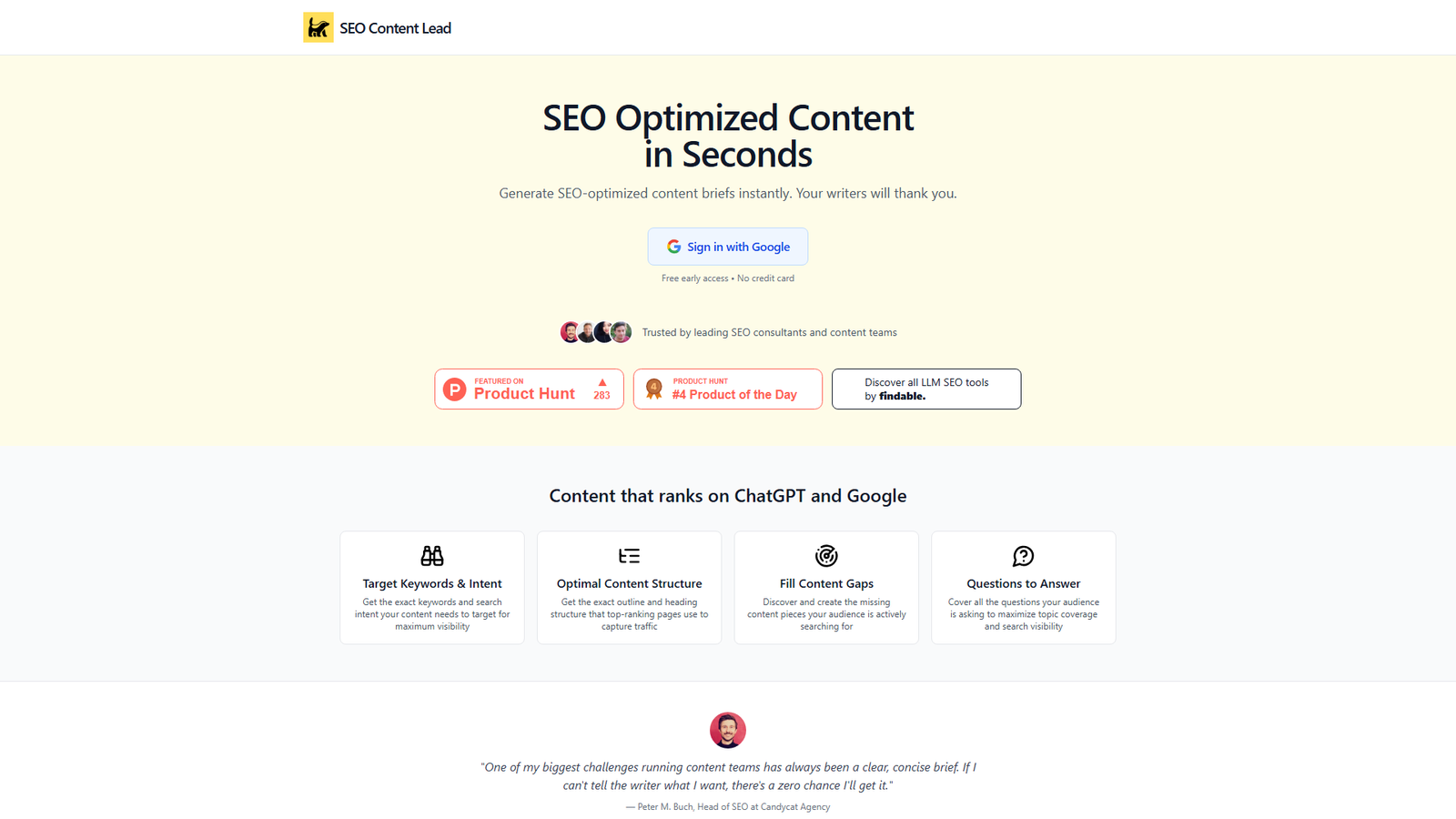 SEO Content Lead Screenshot