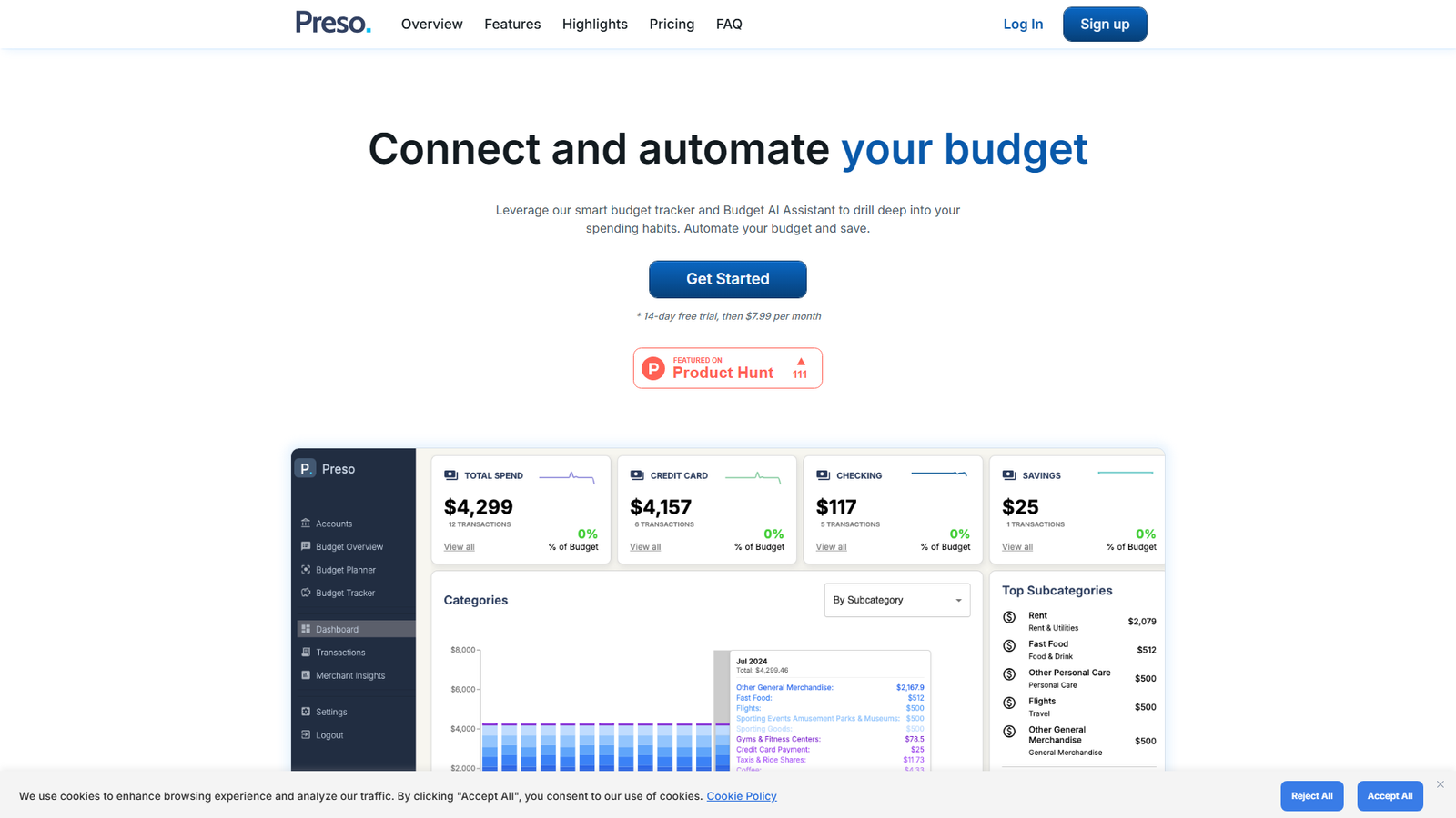 Preso Budget Screenshot