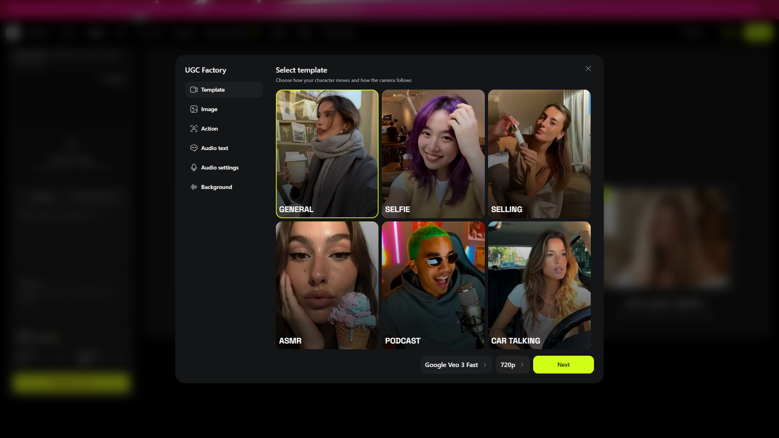 Higgsfield UGC Builder Screenshot