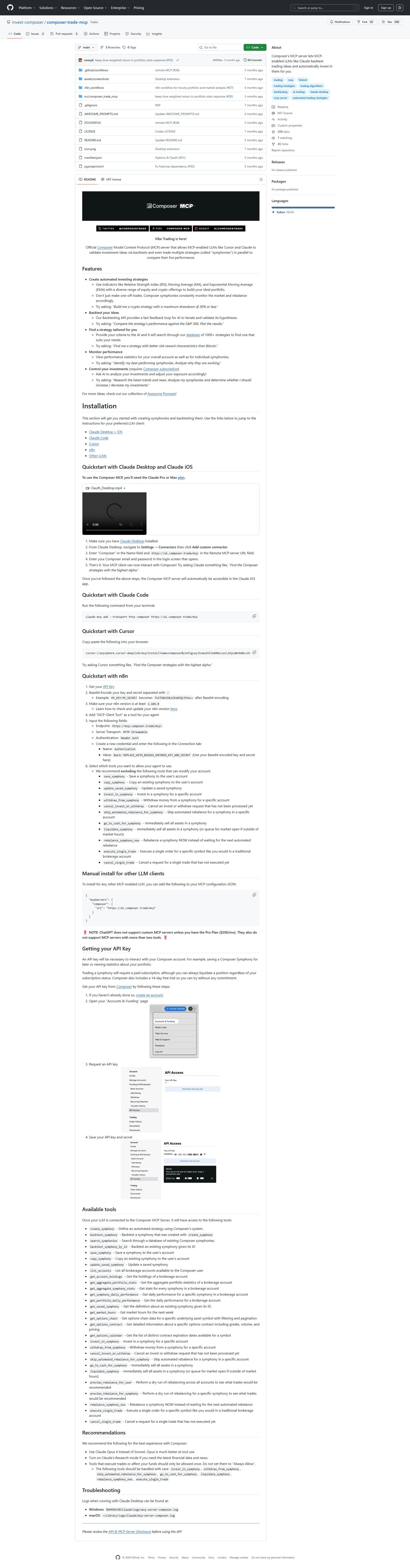 Composer MCP Server Screenshot