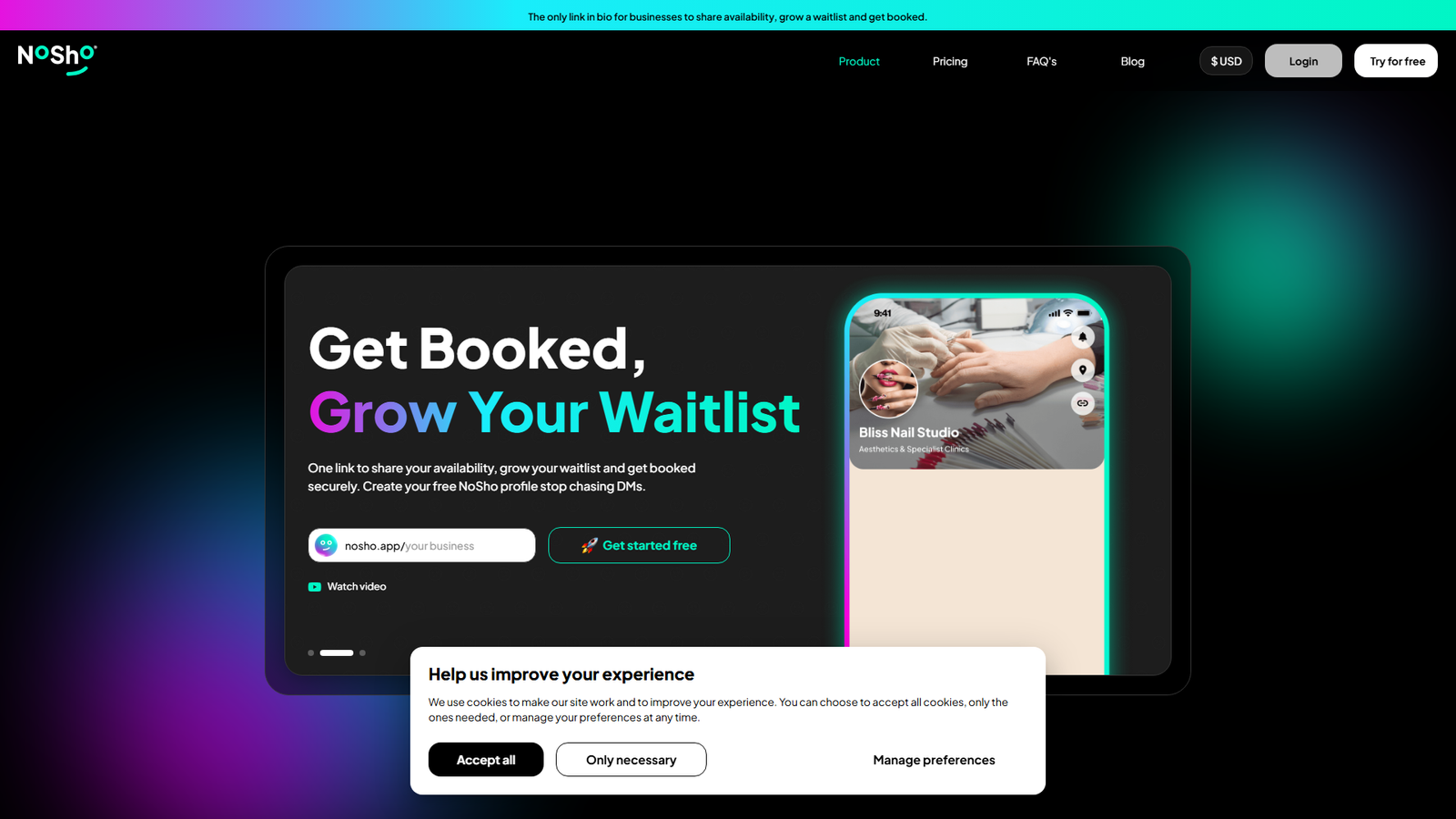 NoSho.app Screenshot